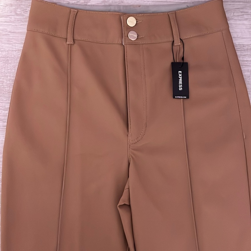 Express Tan High-Waisted Trousers